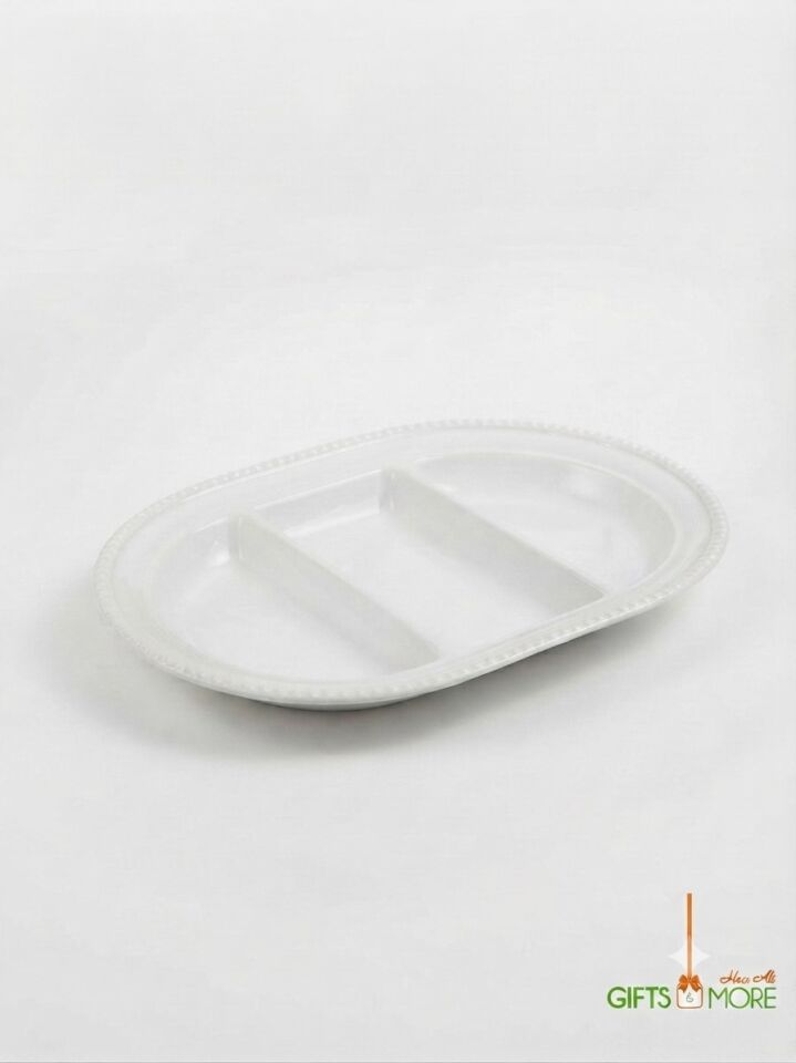 Grande Servis Tabağı 3 Bölmeli Beyaz 42 cm