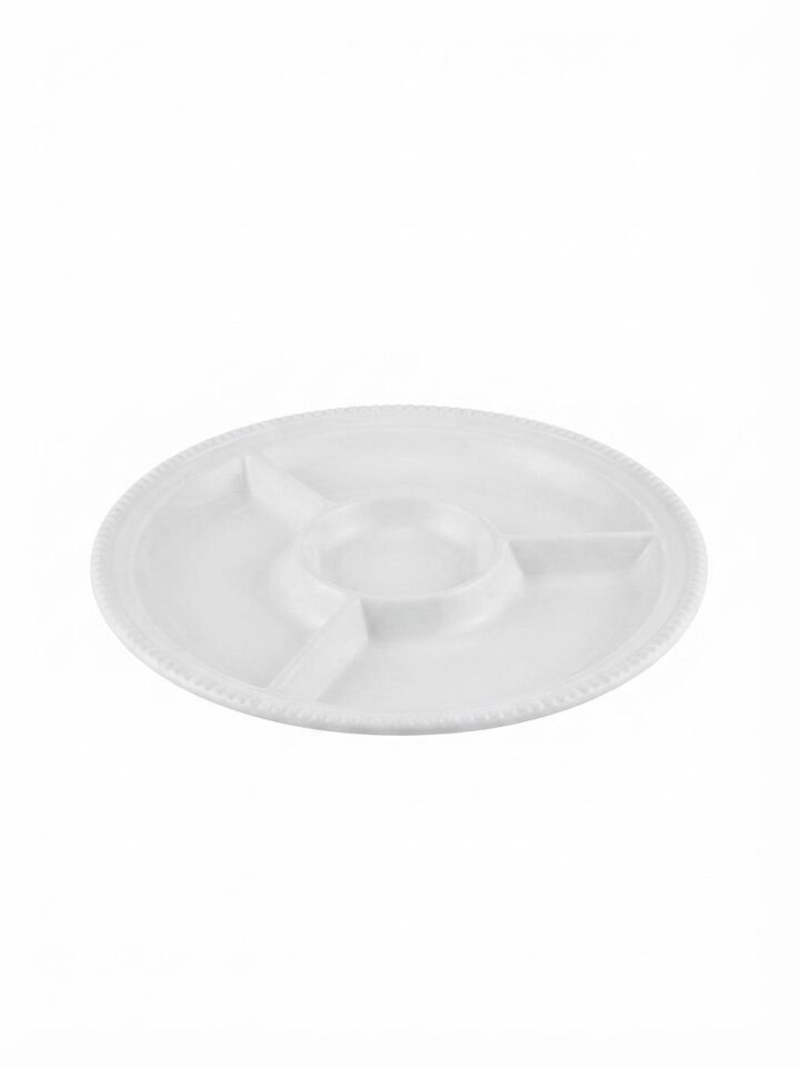 Grande Servis Tabağı Bölmeli Beyaz 39 cm