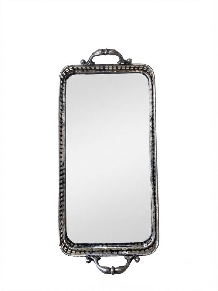 PANALI METAL DEKORATİF TEPSİ BÜYÜK BOY 55 x 26 cm