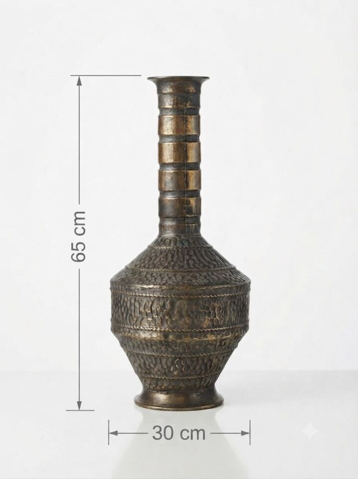 PANALI METAL DEKORATİF VAZO 65 x 30 cm