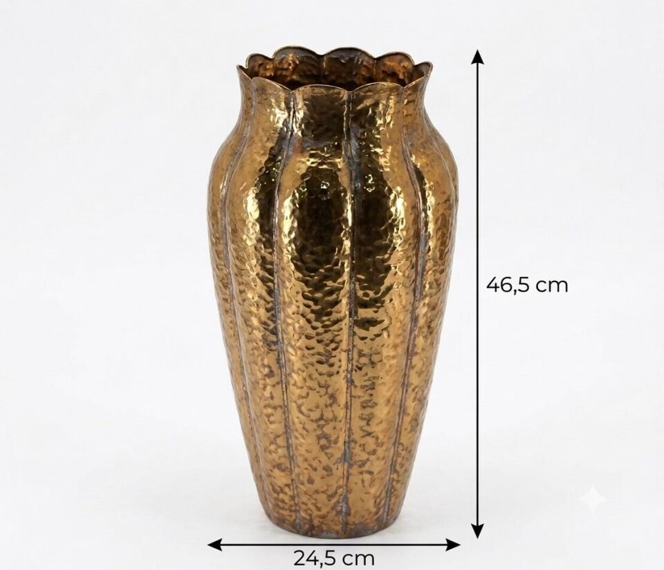 PANALI METAL DEKORATİF VAZO ORTA BOY 46,5 x 24,5 cm