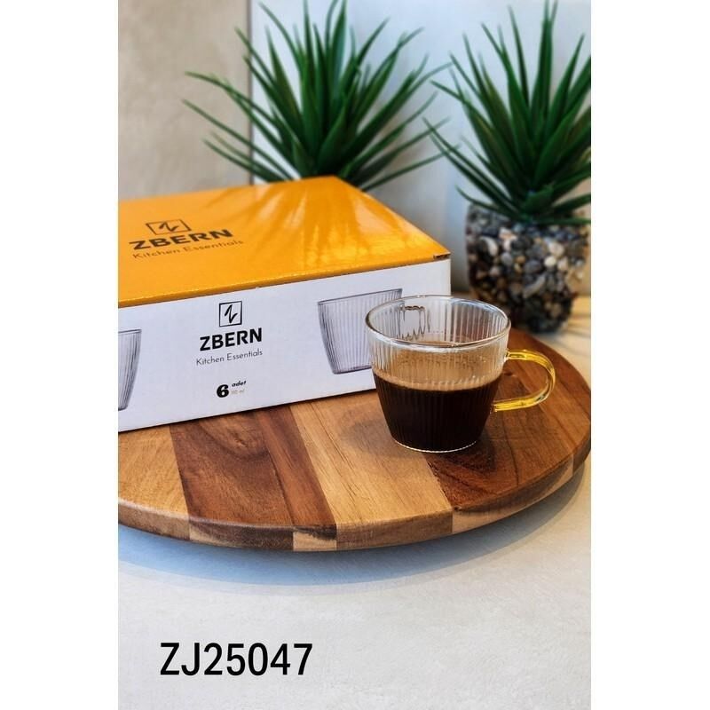 6'LI ÇİZGİLİ DESENLİ KUPA -110 ML