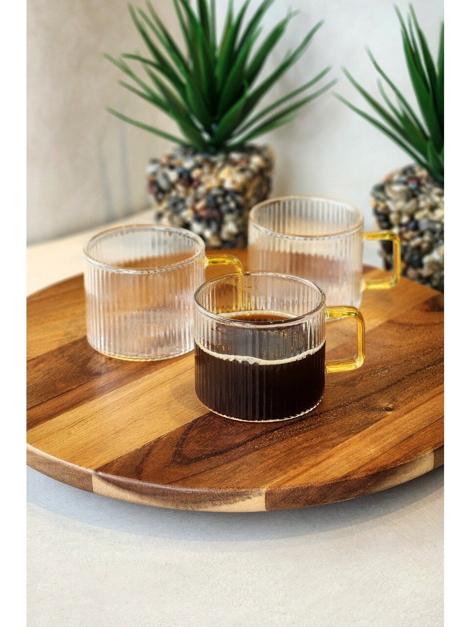 6'LI ÇİZGİLİ DESENLİ KUPA -150 ML