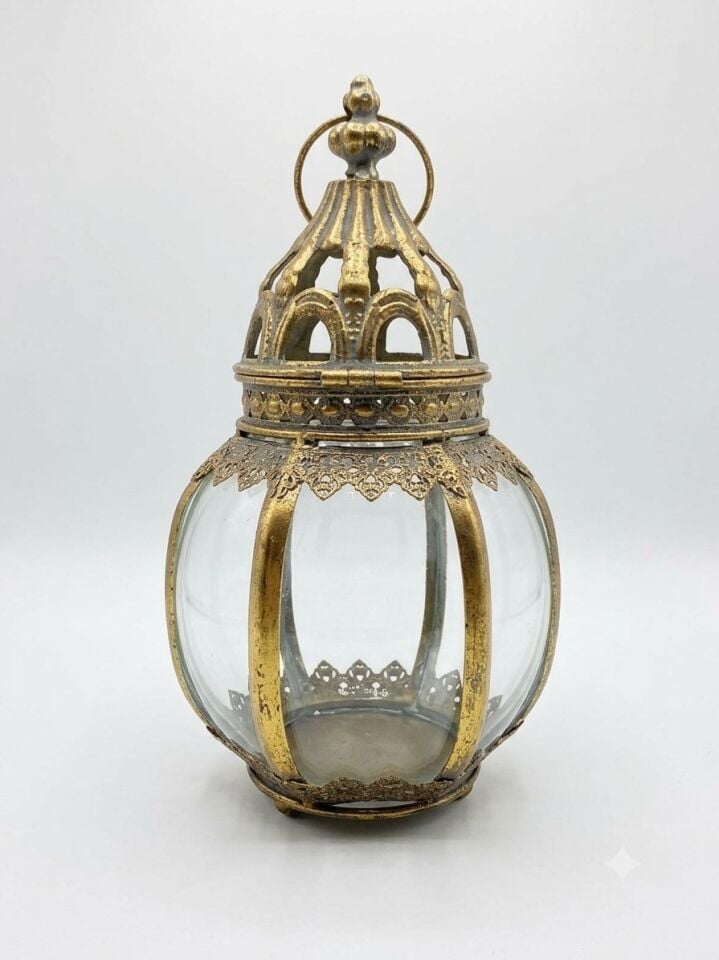 METAL DEKORATİF FENER ALTIN 33 x 18 cm
