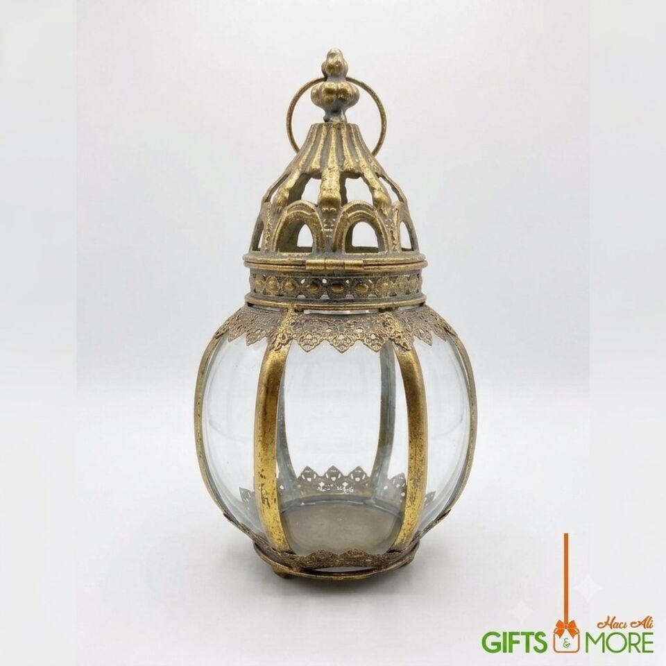 METAL DEKORATİF FENER ALTIN 33 x 18 cm