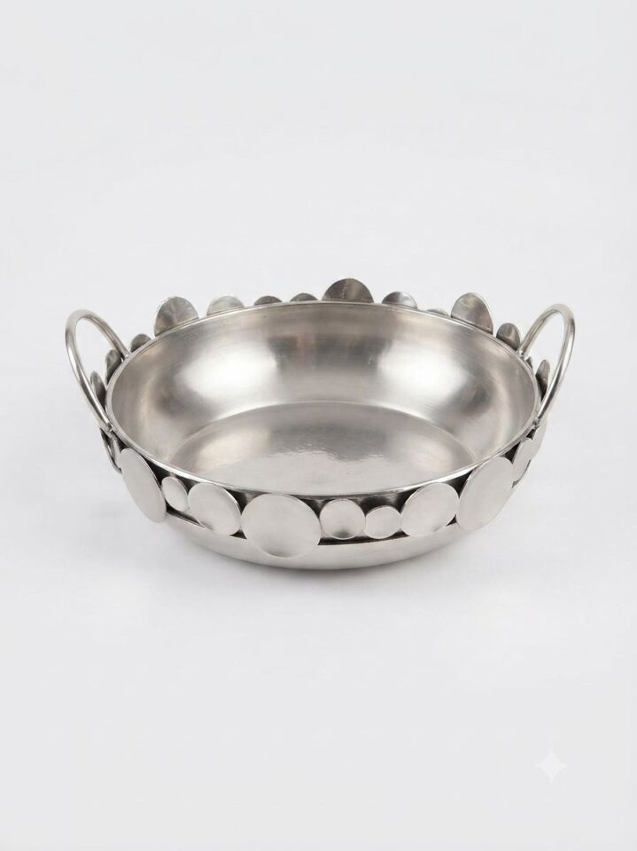 METAL DEKORATİF KASE BÜYÜK 34 x 10 cm