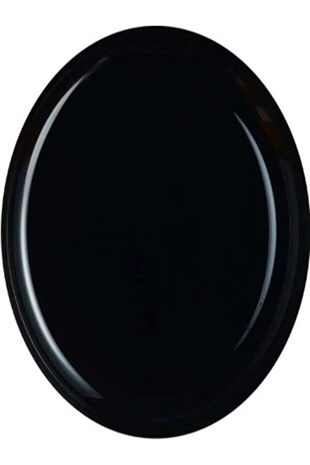 TEMPERLİ CAM OVAL SİYAH SERVİS TABAĞI 33CM