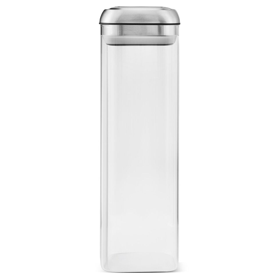 Aryıldız Çelik Kapaklı Vakumlu  Saklama Kabı 1880 ml - Şeffaf Organizer Kavanoz Bakliyat Kabı