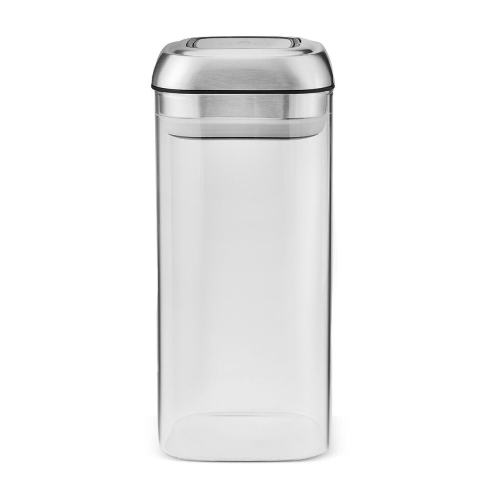 Aryıldız 1100 ml Çelik Kapaklı Vakumlu Bakliyat ve Gıda Saklama Kabı - Şeffaf Organizer Kavanoz