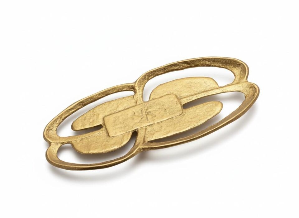 FESTIVE OVAL MEYVELIK GOLD 36X14 CM