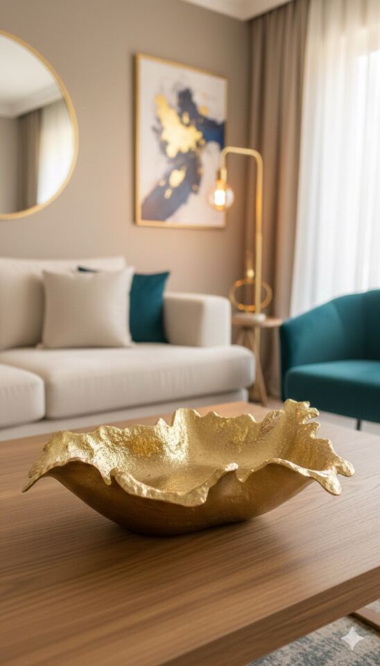 FINY DEKORATIF TABAK GOLD 28X40X10 CM