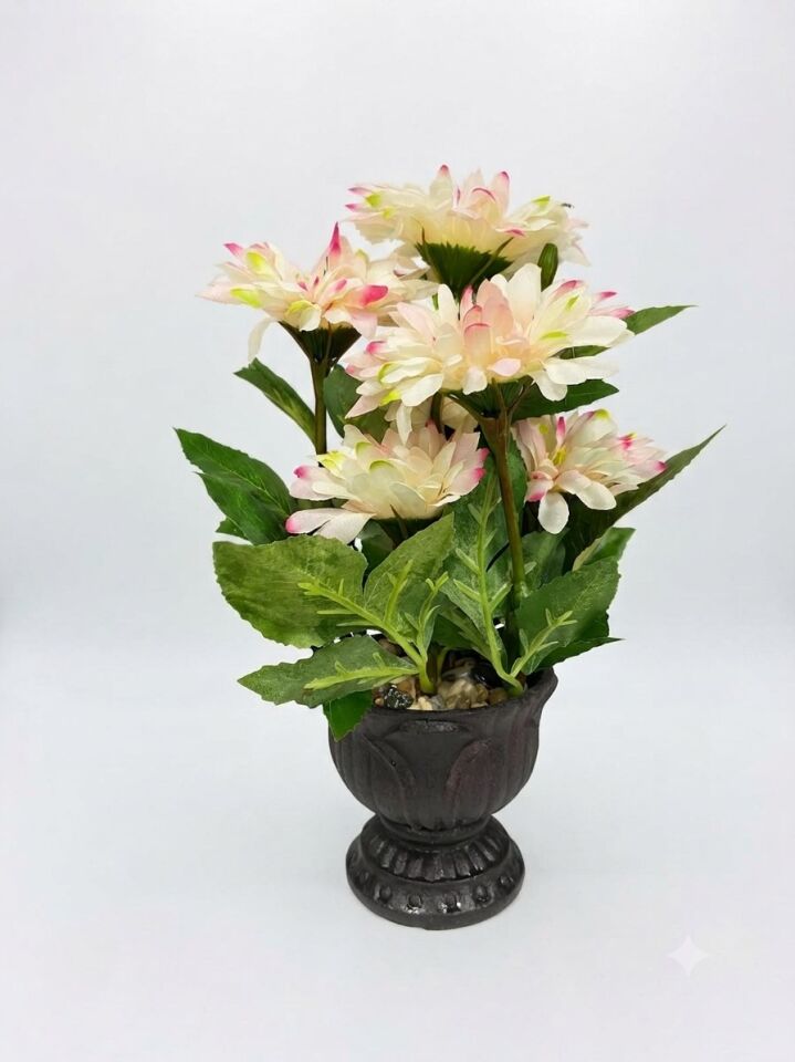 SETA GARDEN ÇİÇEK AÇIK PEMPE SİYAH VAZO 33 CM
