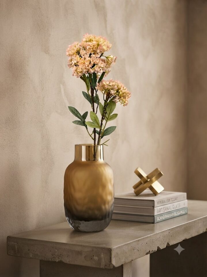 Seta Garden Dekoratif Yapay  Çiçeği Dalı - Tek Kök Üzerinde Çift Çiçek Başlıklı - 63 cm - Açık Pembe