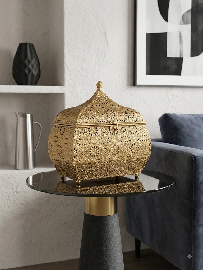 PANALI PNL-MG127 L GOLD METAL DEKORATİF KUTU