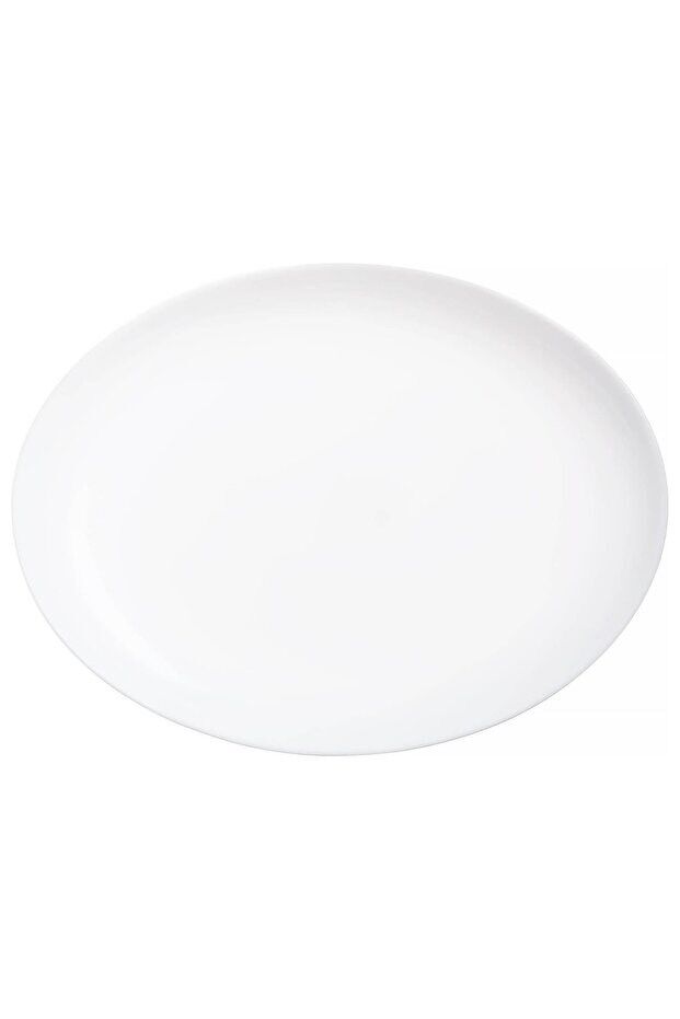 TEMPERLİ CAM OVAL BEYAZ  SERVİS TABAĞI 33CM