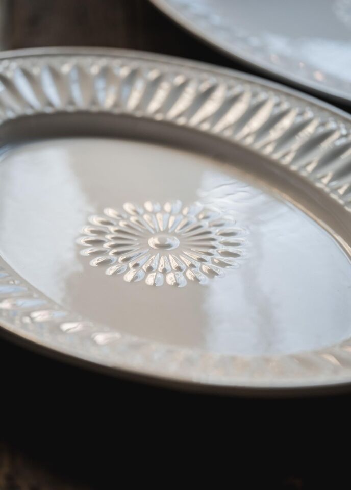 Grande Servis Tabağı Beyaz 50x37 cm
