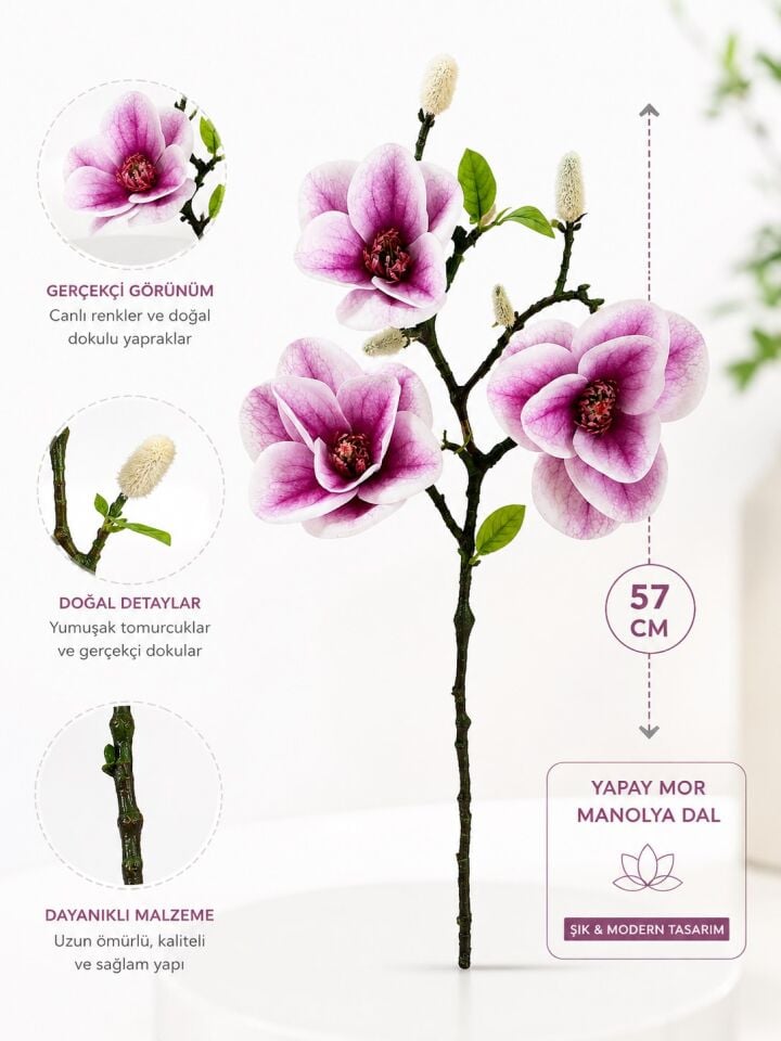 YAPAY MOR MANOLYA DAL 57 CM