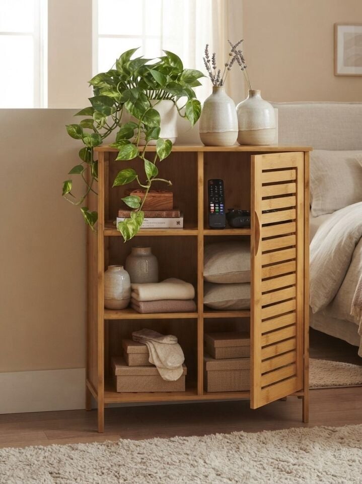 PANALI BAMBU ÇEKMECELİ DOLAP 88 x 66 x 33 cm
