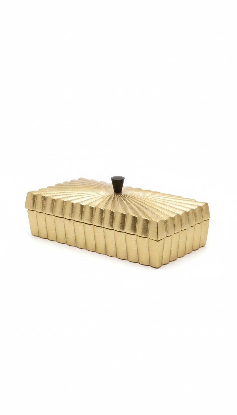 LINES GOLD DIKDORTGEN KUTU 30X13X12 CM