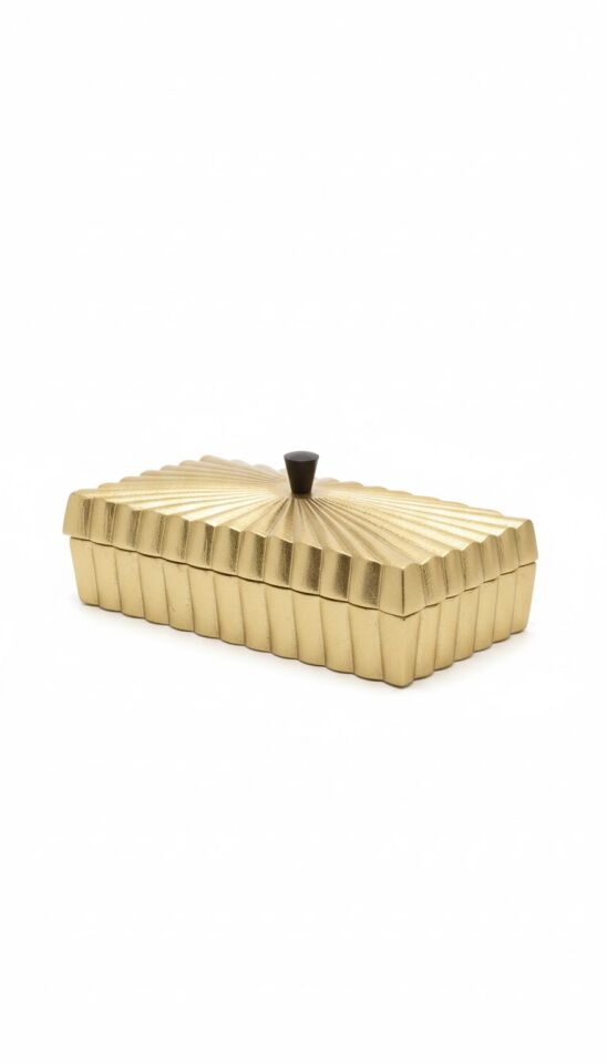 LINES GOLD DIKDORTGEN KUTU 30X13X12 CM