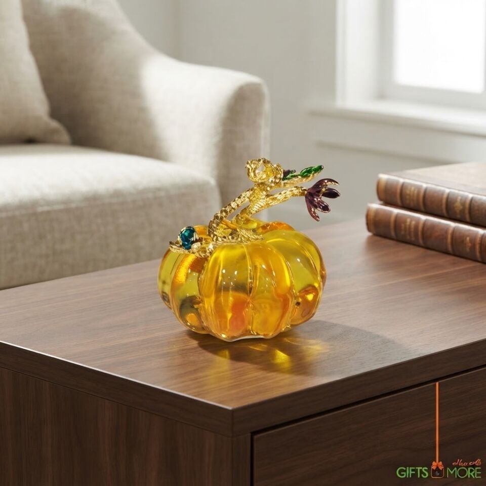 DEKORATİF KRISTAL BALKABAK SARI RENK