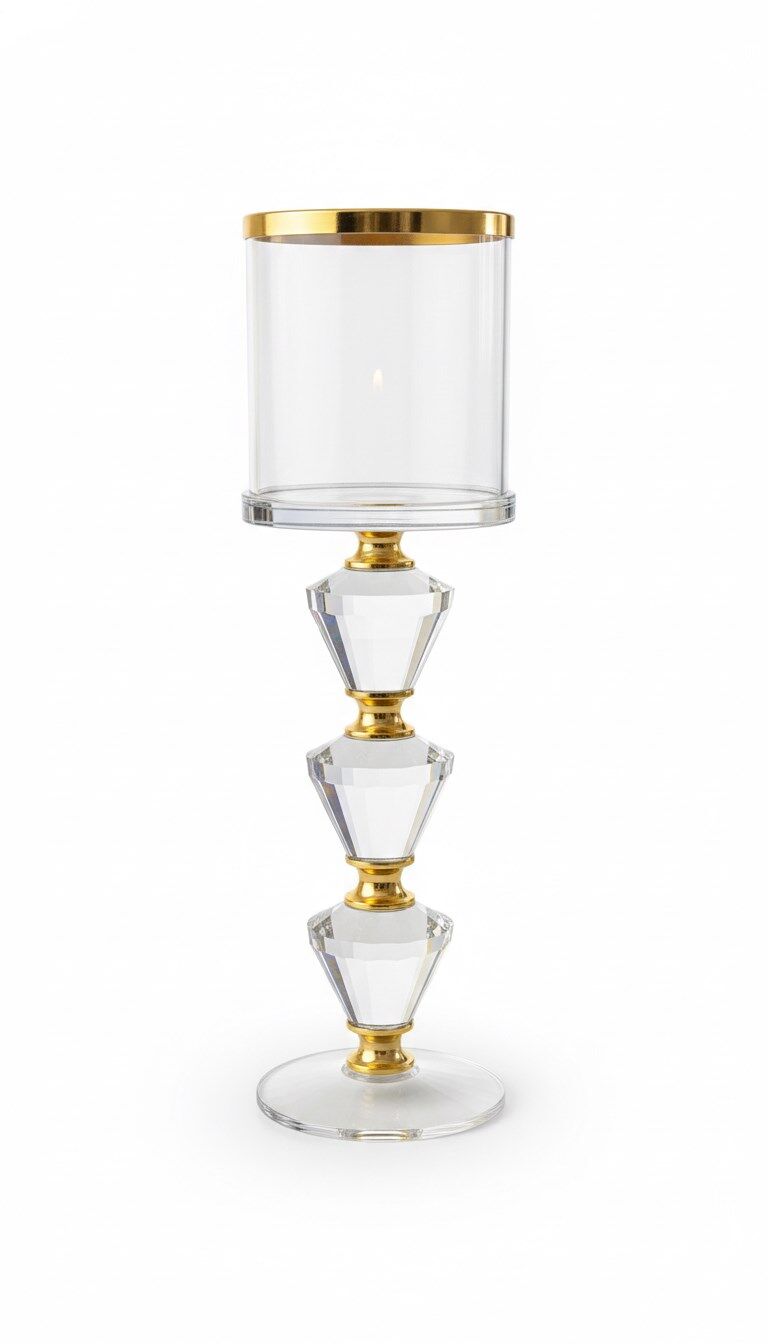LORENA GOLD KRISTAL MUMLUK 7X7X24 CM