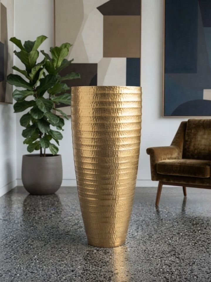 METAL DEKORATİF VAZO BÜYÜK BOY 122 x 50 cm