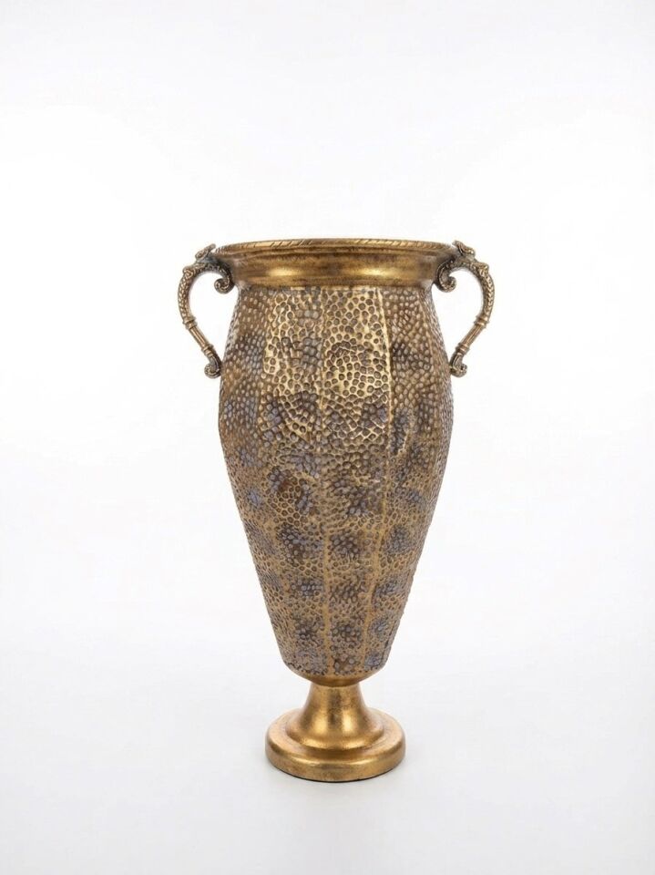 METAL DEKORATİF ANTİK GOLD VAZO  63 x 27 CM