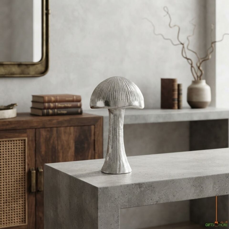 MUSHROOM SILVER OBJE BÜYÜK BOY 16x16x26