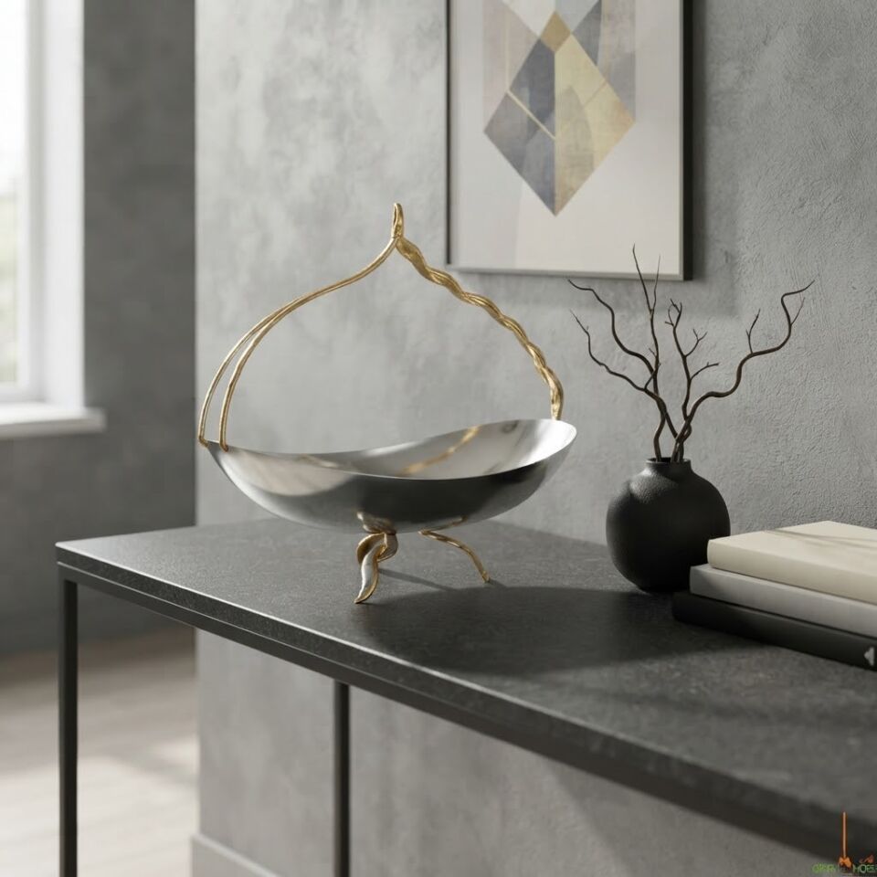 SEDEFLİ PASLANMAZ GONDOL SUNUM 30X18X30 CM
