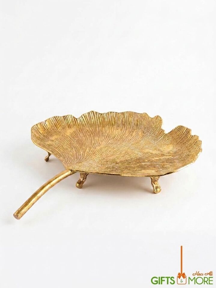 METAL GOLD YAPRAK DEKOR BÜYÜK BOY 40 x 43 CM
