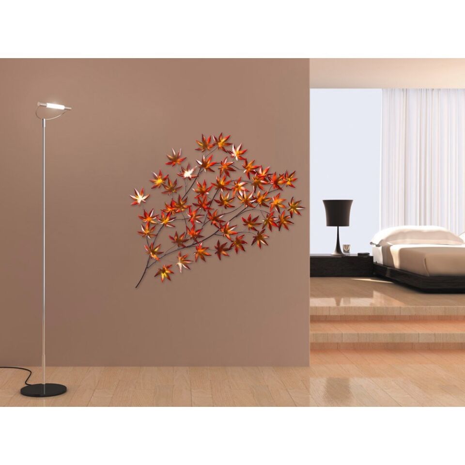 METAL DUVAR DEKORU BÜYÜK BOY ÇINAR YAPRAĞI - 140X85 CM - LÜKS SALON AKSESUARI