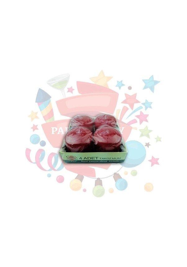 MUM TAKOZ 4*4 CM 4LÜ KIRMIZI RENK