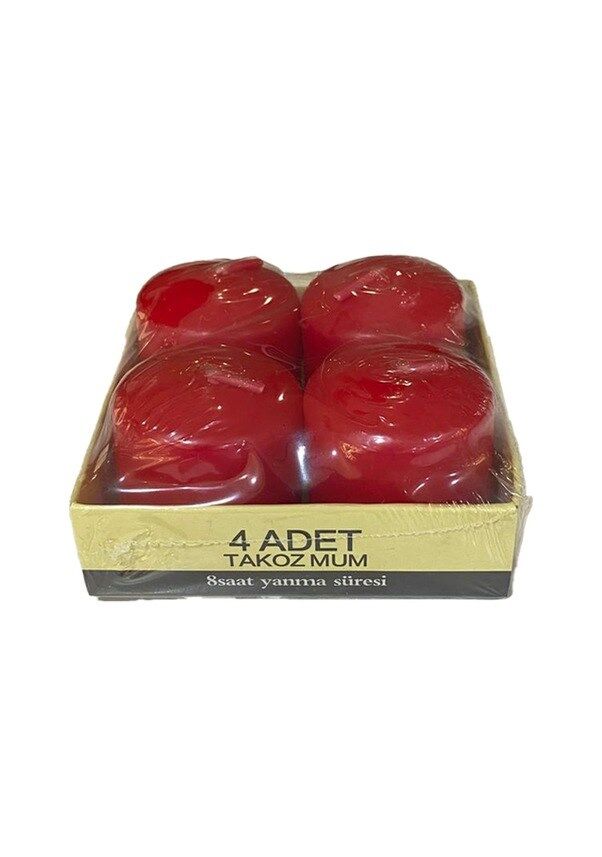 MUM TAKOZ 4*4 CM 4LÜ KIRMIZI RENK