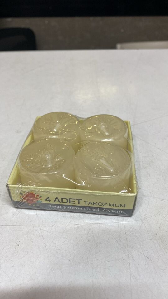 MUM TAKOZ 4*4 CM 4LÜ KREM RENK