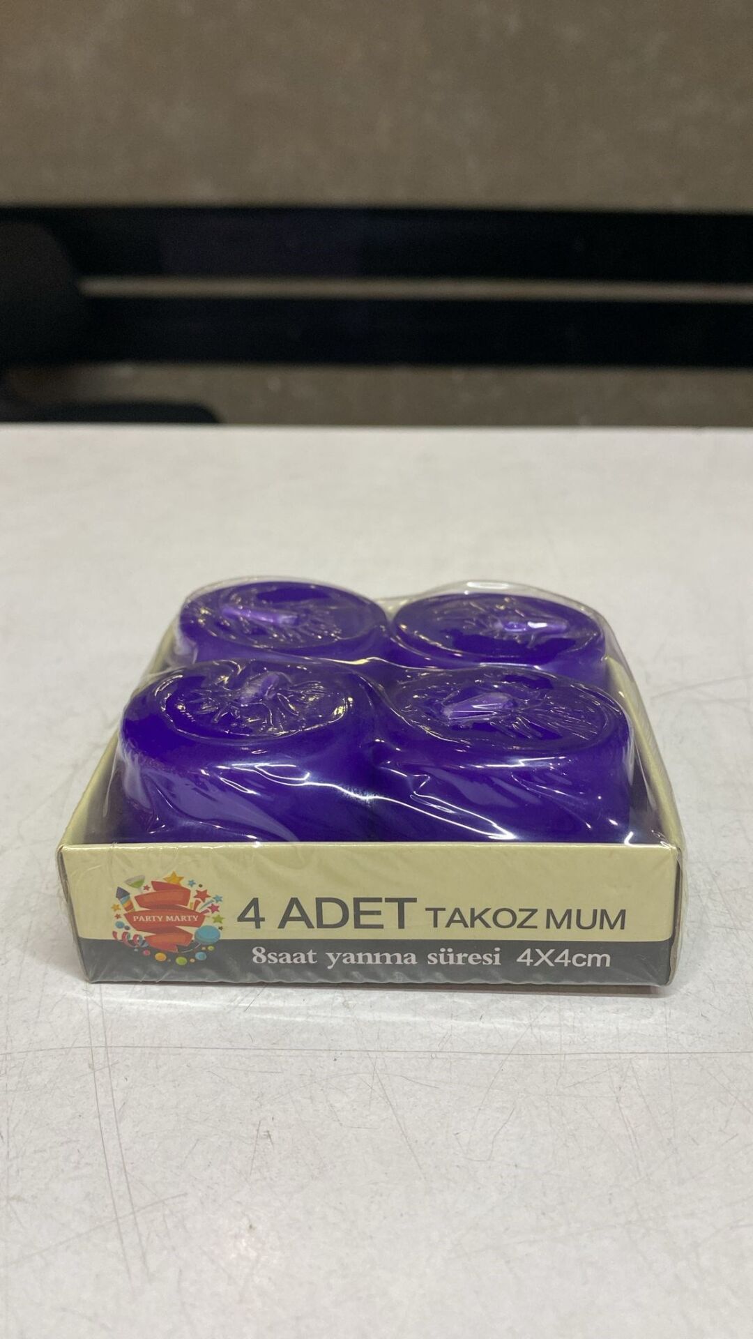 MUM TAKOZ 4*4 CM 4LÜ MOR RENK
