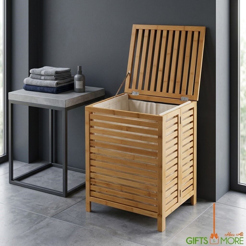 BAMBU KATLANIR ÇAMAŞIR SEPETİ