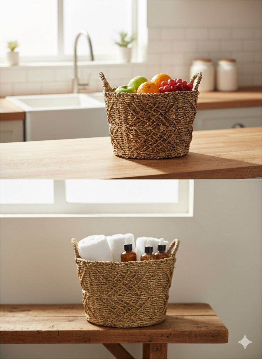 OVAL ORGANİZE SEPET ORTA 36x24x25 cm