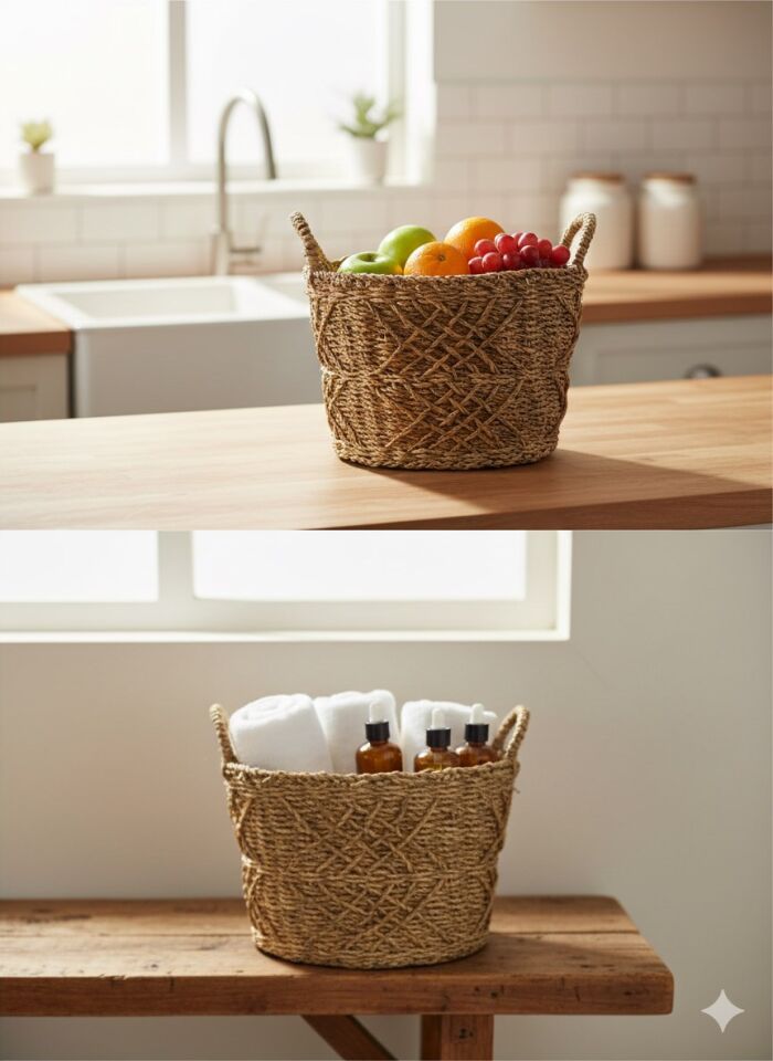 OVAL ORGANİZE SEPET ORTA 36x24x25 cm