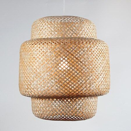 Panalı Dekoratif Doğal Rattan Sarkıt Avize  (35x40 cm)