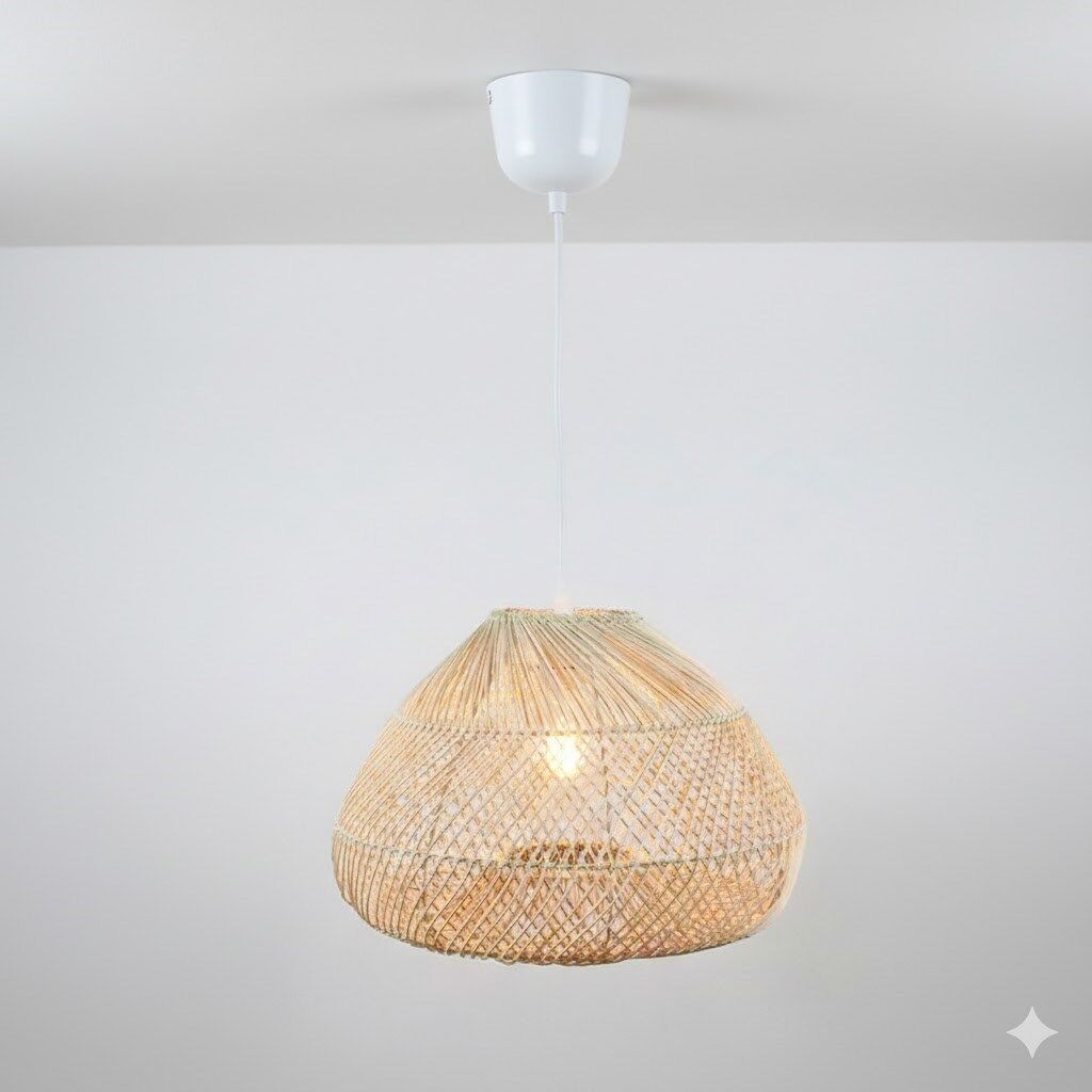 Panalı Dekoratif Doğal Rattan Sarkıt Avize (41 x 26)