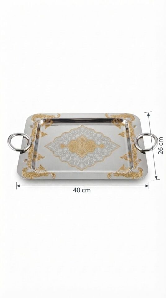 WİNTERBACH DİKDÖRT. METAL TEPSİ 40 X 26 CM - KÇK