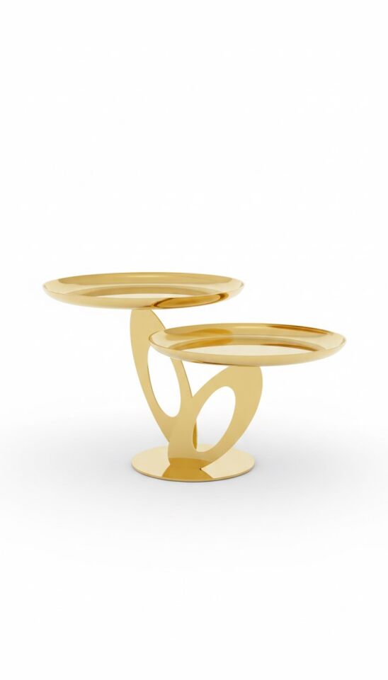 QUEEN GOLD 2 Lİ SUNUM TABAĞI 26X20 CM
