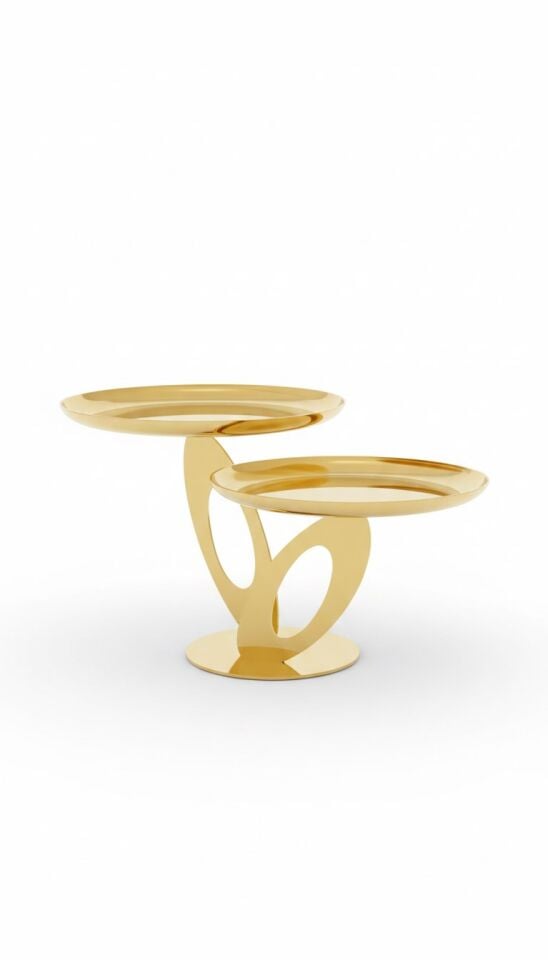 QUEEN GOLD 2 Lİ SUNUM TABAĞI 26X20 CM