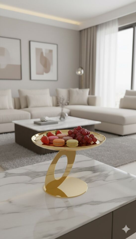 QUEEN GOLD TEKLİ SUNUM TABAĞI 26 CM
