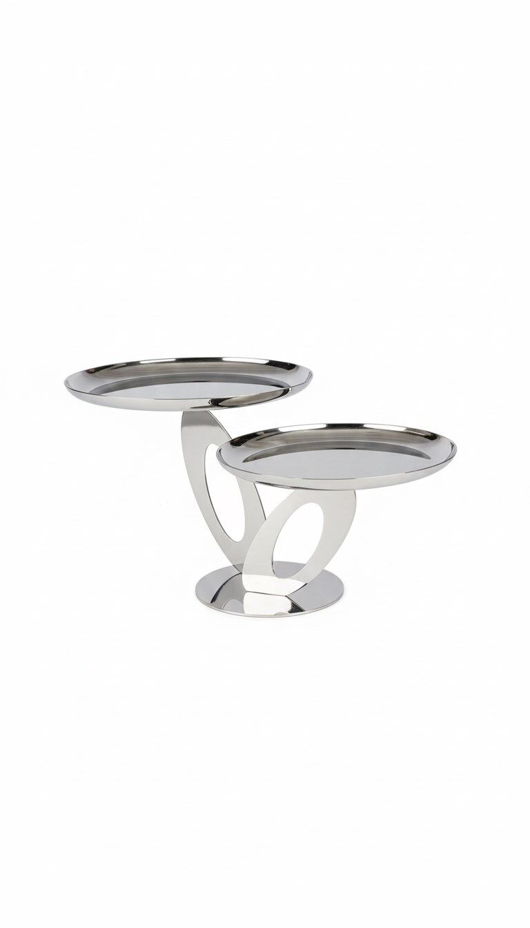 QUEEN SILVER 2 Lİ SUNUM TABAĞI 26X20 CM