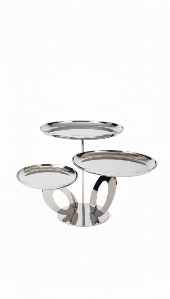 QUEEN SILVER 3 LÜ SUNUM TABAĞI 26X20X15 CM