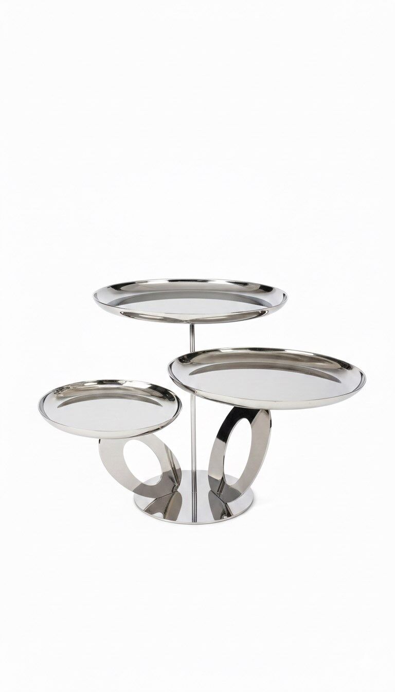 QUEEN SILVER 3 LÜ SUNUM TABAĞI 26X20X15 CM