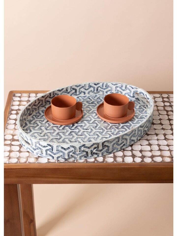 Sedef Oval Tepsi 45x33x6cm