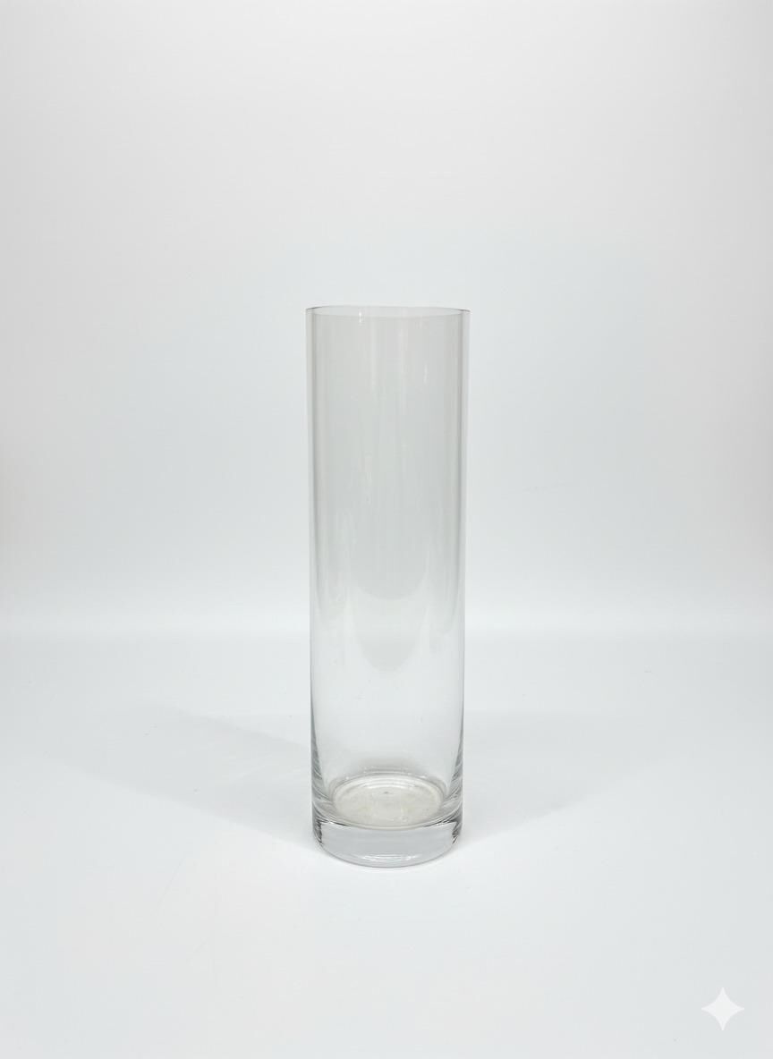 ŞEFFAF VAZO SİLİNDİR UZUN 35x10 cm